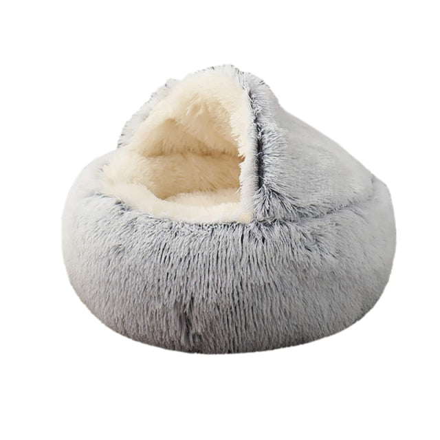 House Long Plush Dog Bed Donut Cave Cuddler - Dog Bed Supplies