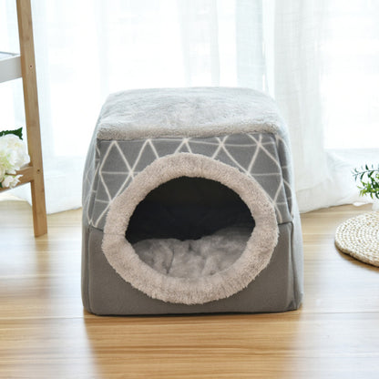 2 In 1 Cat Tent Cave Bed Soft Indoor