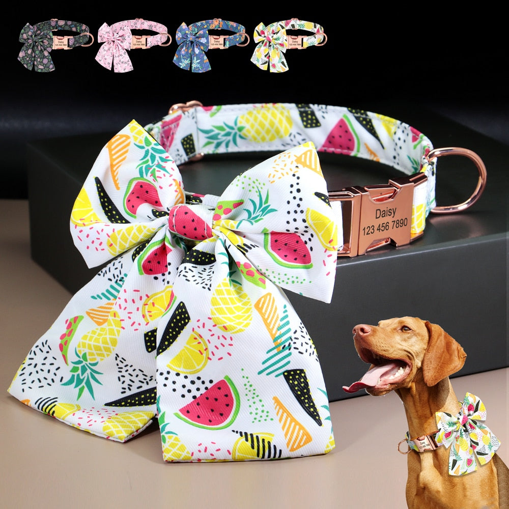 Artificial Silk Bowknot Dogs ID Collars