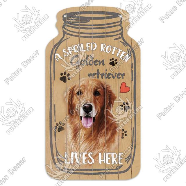Dog Mason Jar Shape Wood Hanging Sign