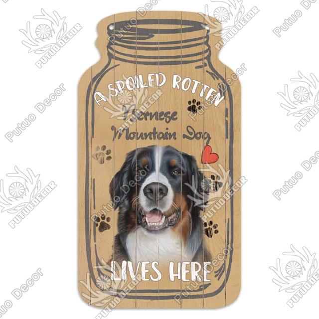 Dog Mason Jar Shape Wood Hanging Sign