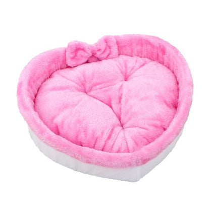 Fluffy Heart-shaped Pet Bed Velvet Soft Sleeping Beds