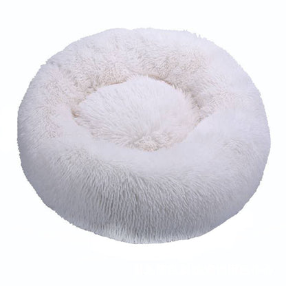 Dog Round Long Plush Beds Cushion Super Soft Fluffy - Dog Bed Supplies