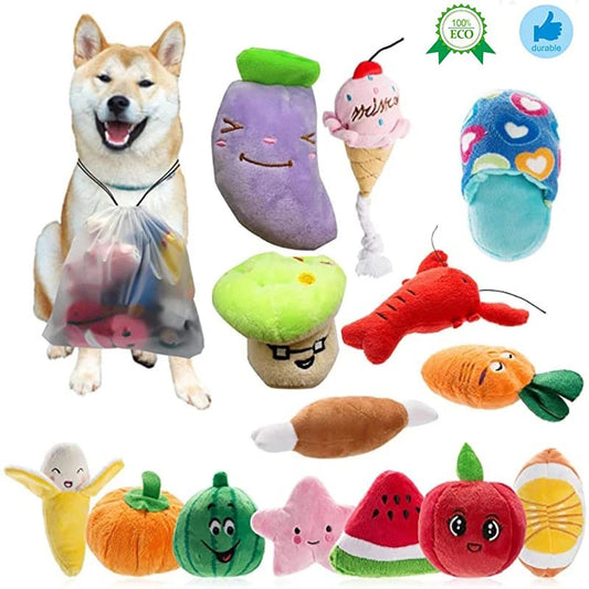 Cute Plush Dog Toys Stuffed Squeaky Bite