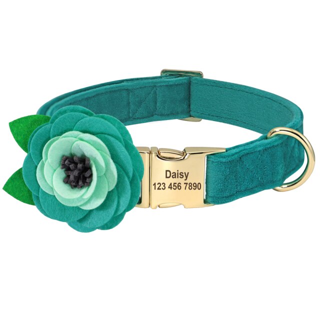 Floral Collars Engraved Personalized