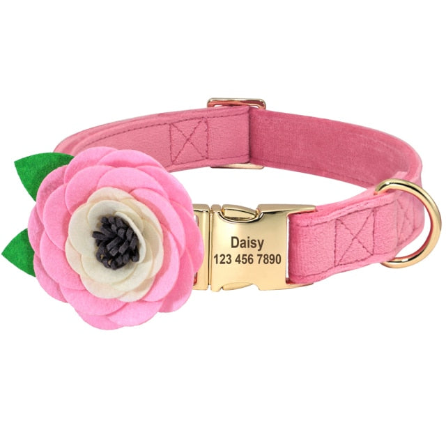 Floral Collars Engraved Personalized