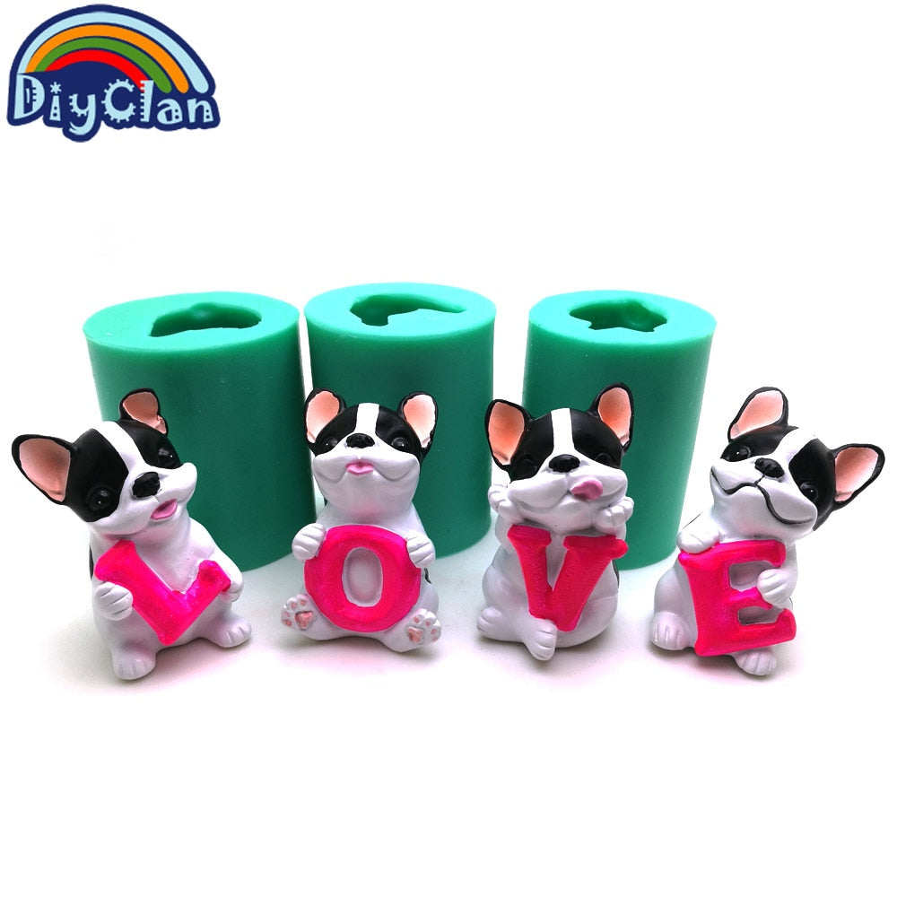 3D LOVE Dogs Handmade Candle