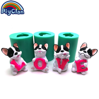 3D LOVE Dogs Handmade Candle