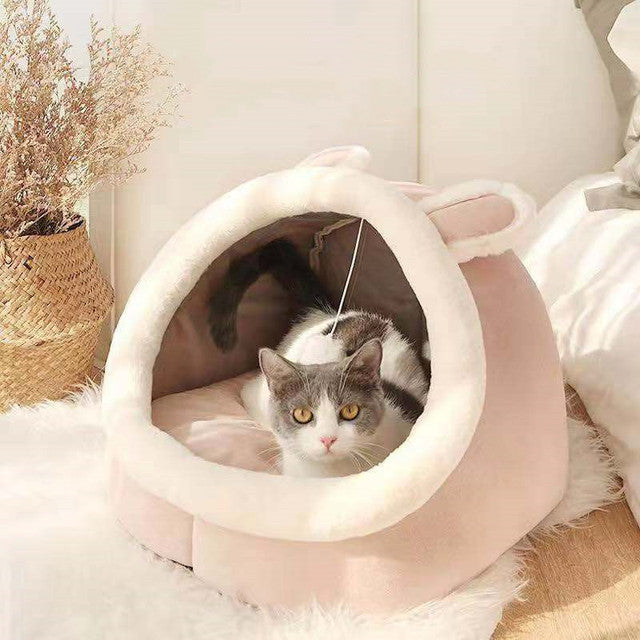 Cute Bed Warm Pet Basket Lounger Cushion