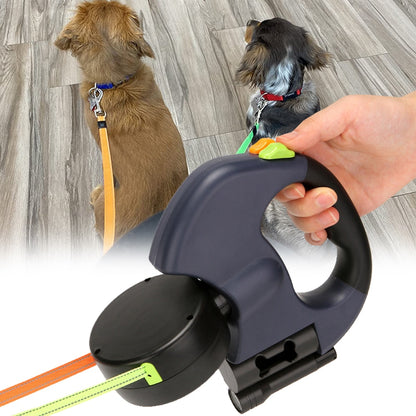 Double Dog Leash Retractable Roulette The Soft Tough Rubber Handle