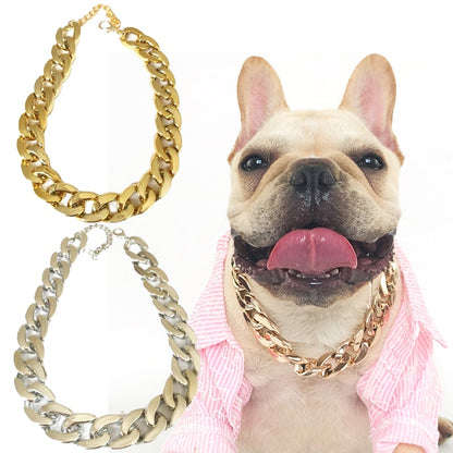 Pet Chain Collar Necklace Personalized Gold Chain Pet Accessories