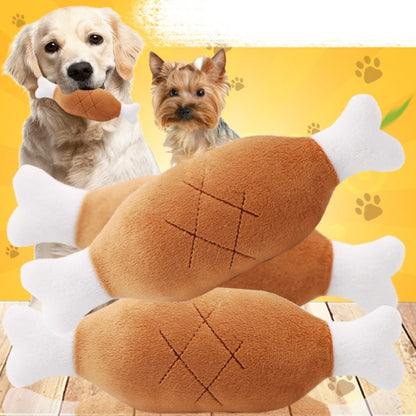 Plush Squeaky Bone Dog Toys Bite-Resistant Soft Chew Toy