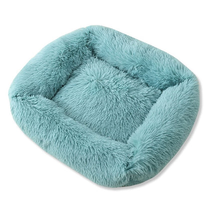 Square Dog Beds Long Plush Solid Color Pet Beds - Dog Bed Supplies