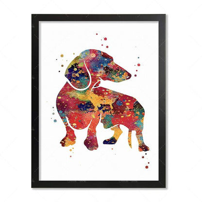 Watercolor Poster Set Sausage Dog