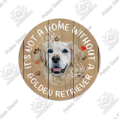 Dog Round Wooden Signs Friendship Pendant