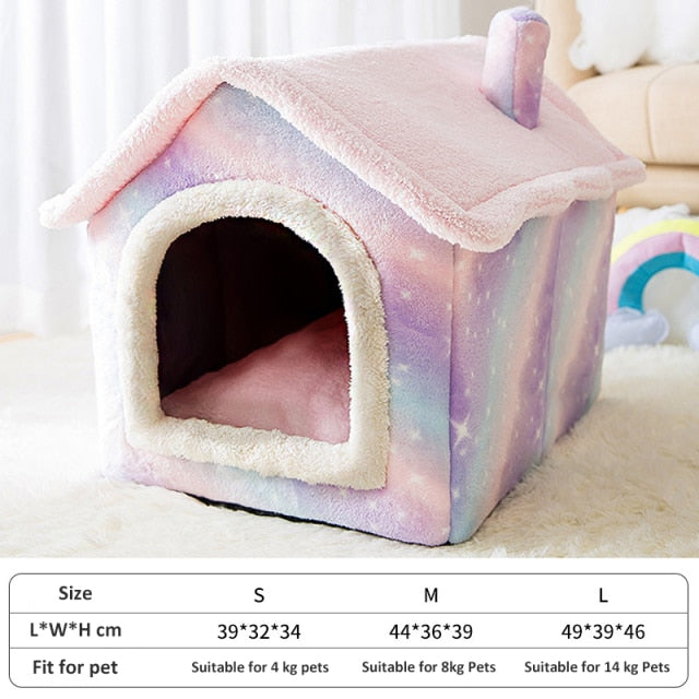 Dog House Kennel Soft Pet Bed Tent Indoor - Dog Bed Supplies