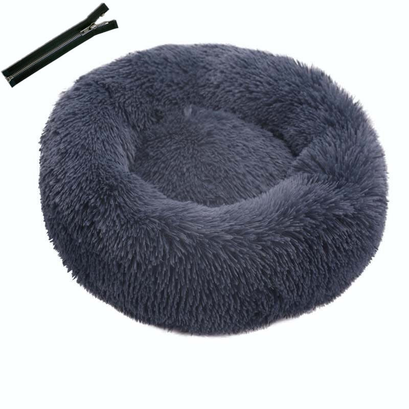 Pet Bed Kennel Plush Round Deep Sleeping Bed - Dog Bed Supplies