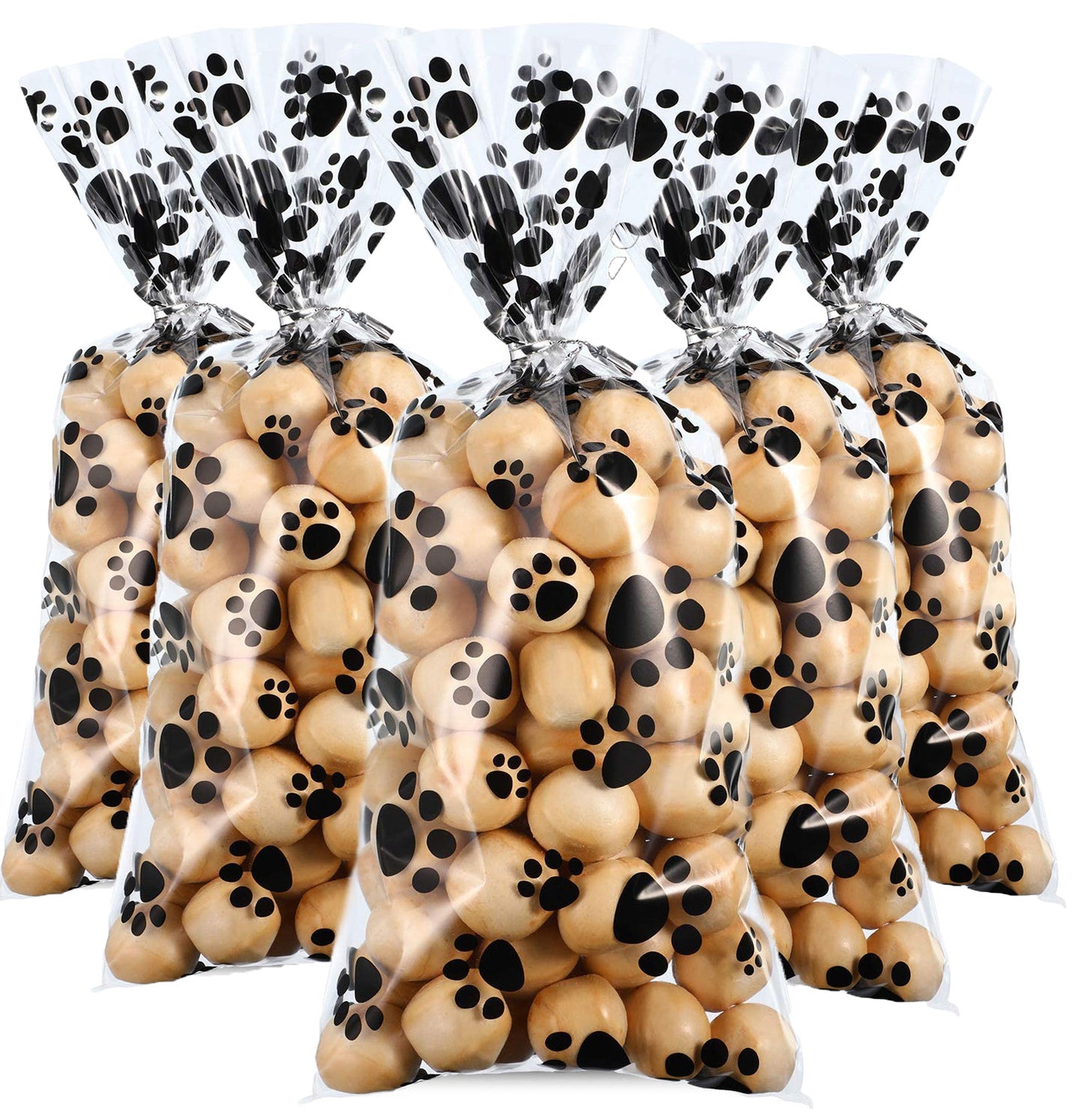 Clear Treat Candy Bags Paw Print