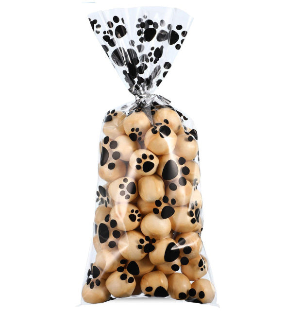 Clear Treat Candy Bags Paw Print