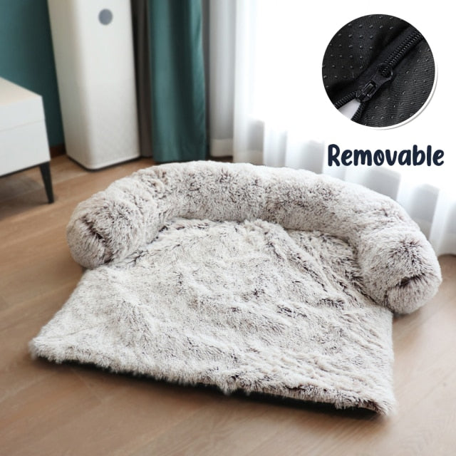 Dog Sofa Bed Cover Calming Plush Mat Removable Blanket - Dog Bed Supplies