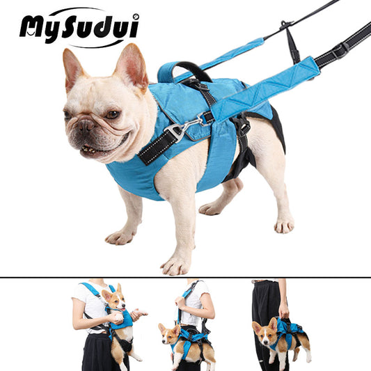 4 In 1 Dog Backpack Harness And Leash Soft Reflective