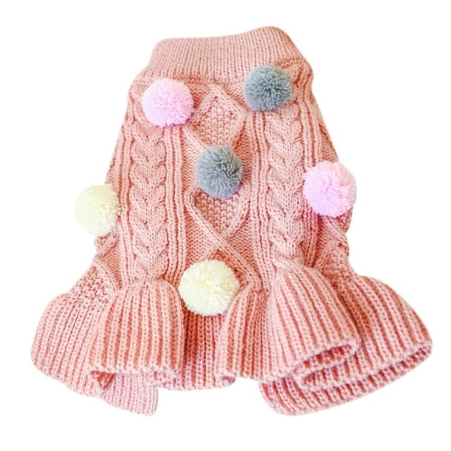 Sweater Skirt Knitwear Soft Warm Ball Clothes