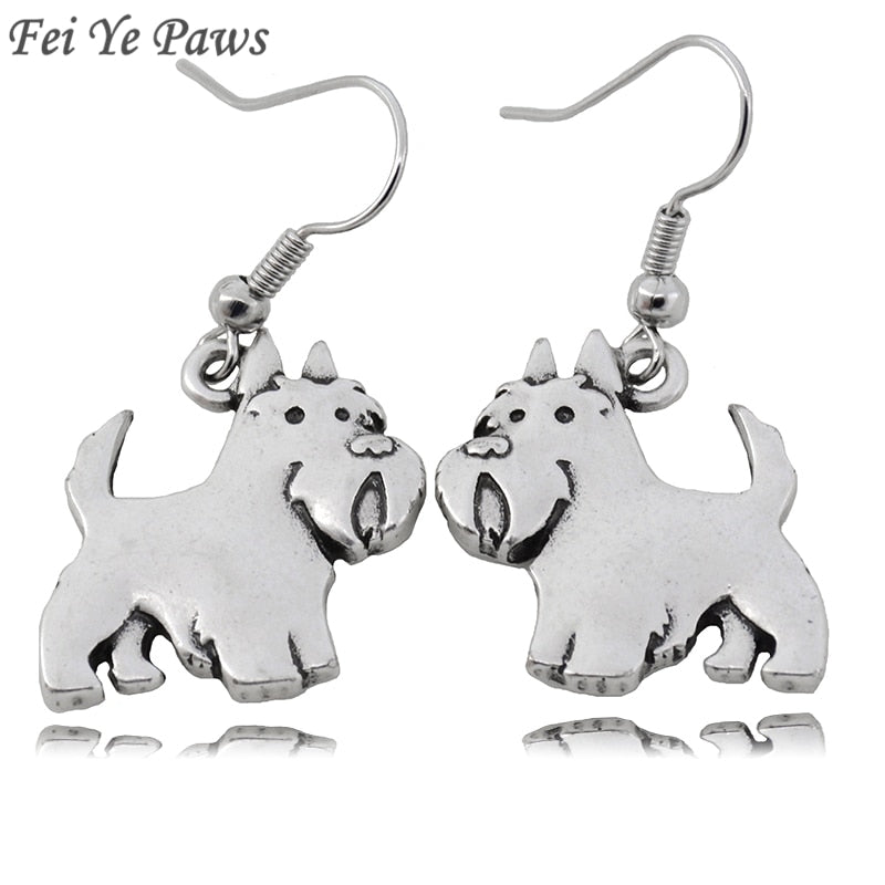 Scottish Terrier Dog Charm Drop Earrings