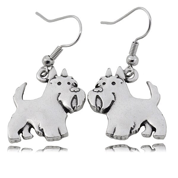 Scottish Terrier Dog Charm Drop Earrings