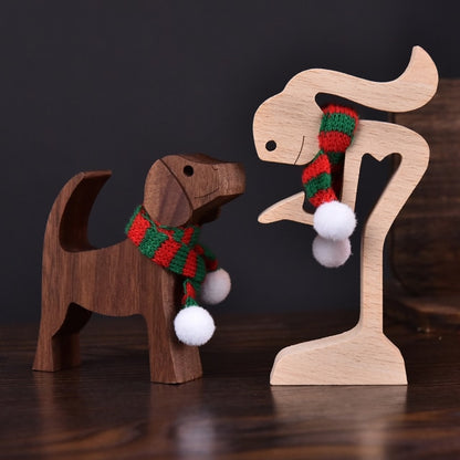 Ornaments Wooden Dog Sculpture