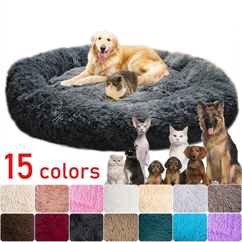 Long Plush Dog Bed Cushion House Pet - Dog Bed Supplies