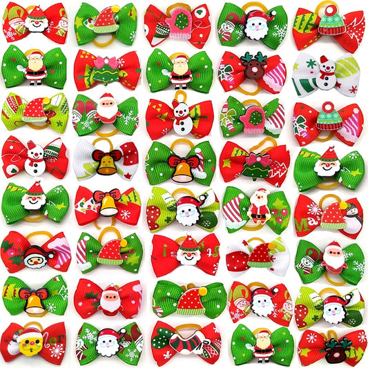Christmas Bows Dog Hair Accessories Pet Grooming
