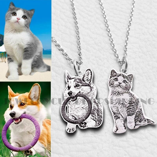 Customized Pet Engrave 925 Sterling Silver Necklace Symbol Necklace