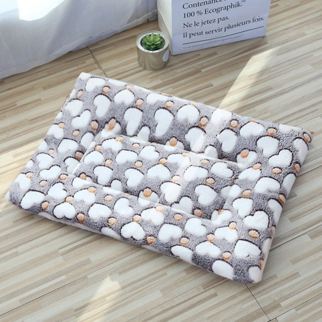 Breathable Cat Bed Square Pet Mat Coral Fleece Bed