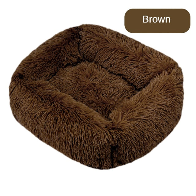 Pet Beds Long Plush Bed Square Solid Color Beds Mat - Dog Bed Supplies