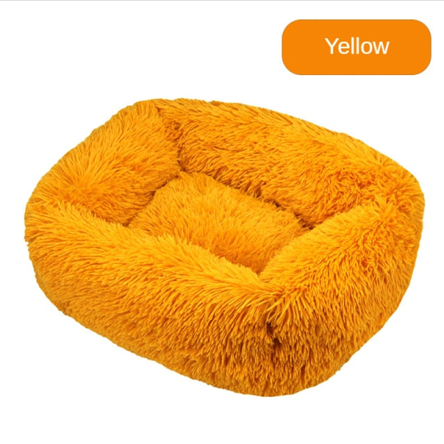 Pet Beds Long Plush Bed Square Solid Color Beds Mat - Dog Bed Supplies
