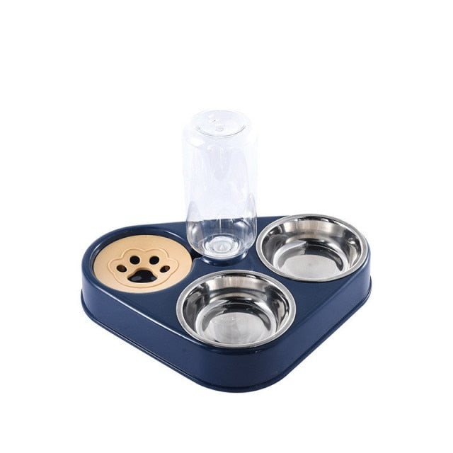 3 In1 Pet Dog Food Bowl with Drinking Feeder