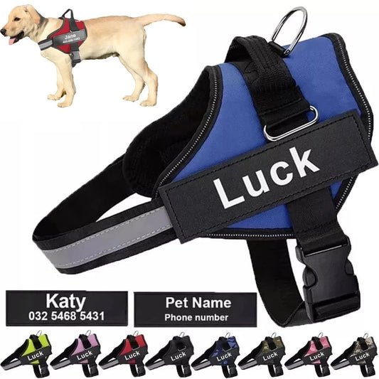 Dog Harness Vest ID Patch Customized Reflective