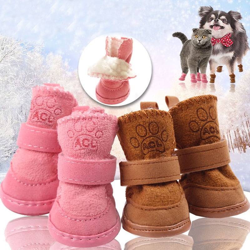 Warm Winter Pet Shoes Non-slip Snow Boots