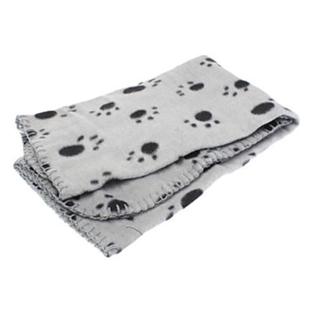 Pet Dogs Cats Bed Mat Blanket Soft Winter Warm Fleece Paw - Dog Bed Supplies
