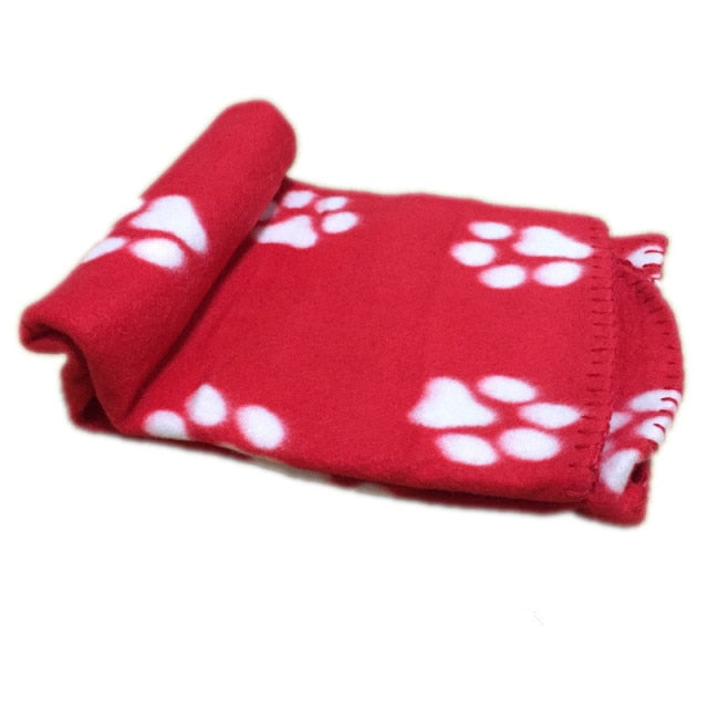 Pet Dogs Cats Bed Mat Blanket Soft Winter Warm Fleece Paw - Dog Bed Supplies