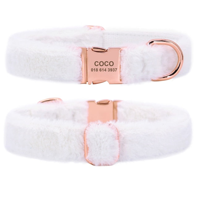 Soft Personalized Dog Collar Warm Fur