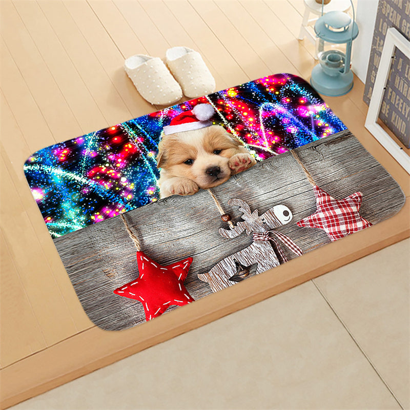 Dog Floor Mat Flannel Door Mat Bathroom Non-Slip Carpet