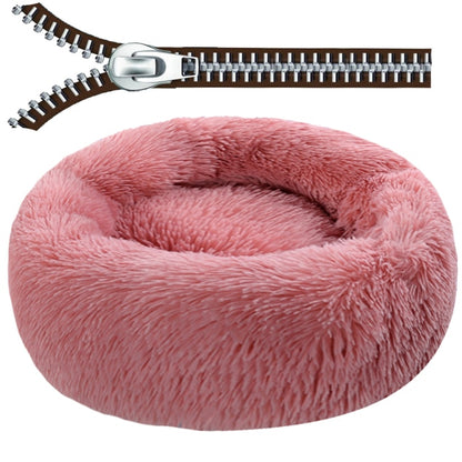 Round Plush Dog Bed Basket Cushion