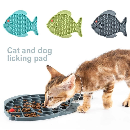 Fish Shape Silicone Lick Mat Feeding Bowl For Dogs