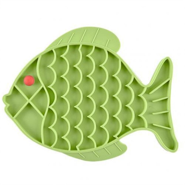 Fish Shape Silicone Lick Mat Feeding Bowl For Dogs