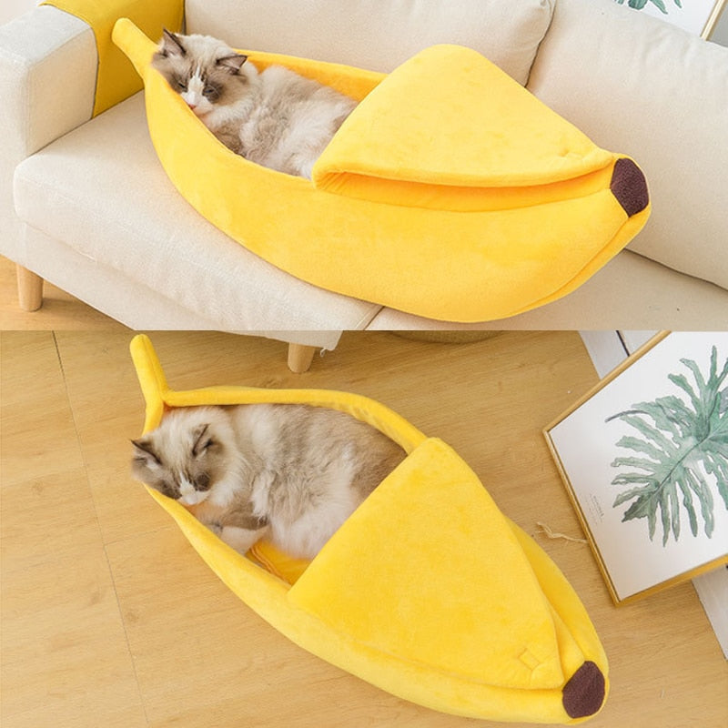 Funny Banana Bed House Cute Cozy Mat  Kennel Dog