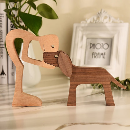 Table Ornament Wood Dog Craft