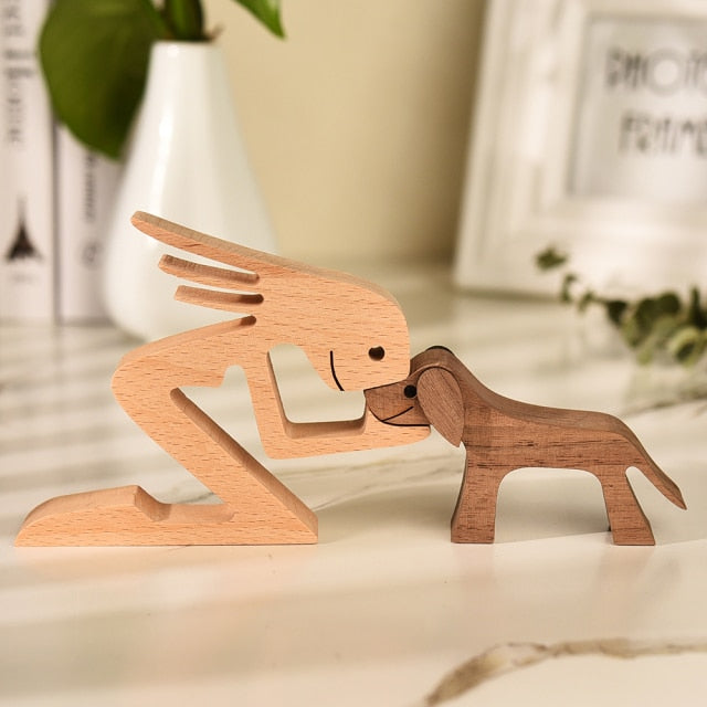 Table Ornament Wood Dog Craft