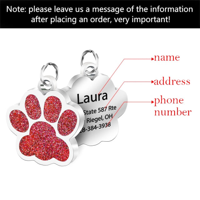 Anti-lost Custom Dog ID Tag Engraved