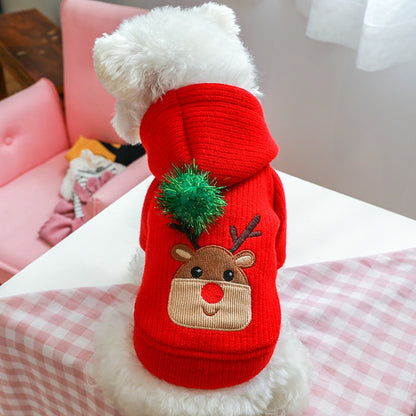 Dog Clothes Christmas Couple Hooded Sweater